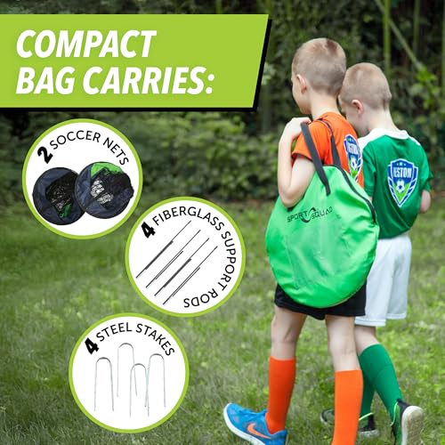 Portable Soccer Goal Net Set - 2 Pack, Lightweight & Collapsible