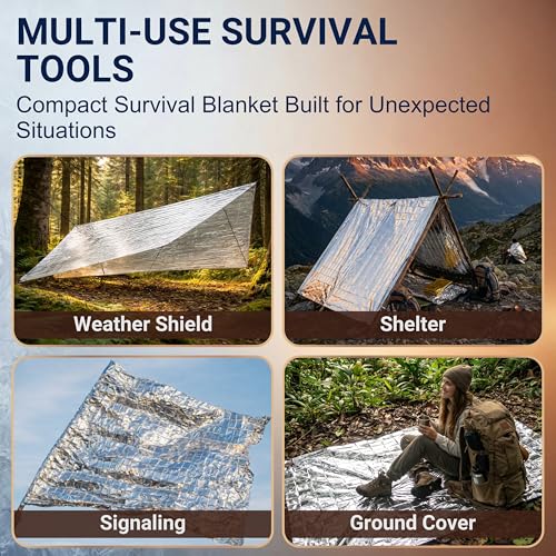 Emergency Mylar Blankets - Thermal Space Blankets 4 Pack