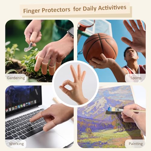 Silicone Gel Finger Cots - Reusable Fingertip Protectors for First Aid