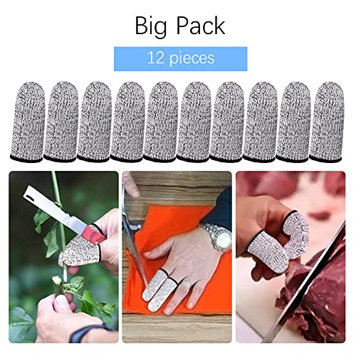 Cut-Resistant Finger Cots - 12PCS Gray Finger Protectors