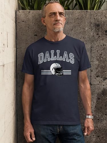Men's Dallas Navy American Cities Football T-Shirt - Show Your Team Spirit, Large
