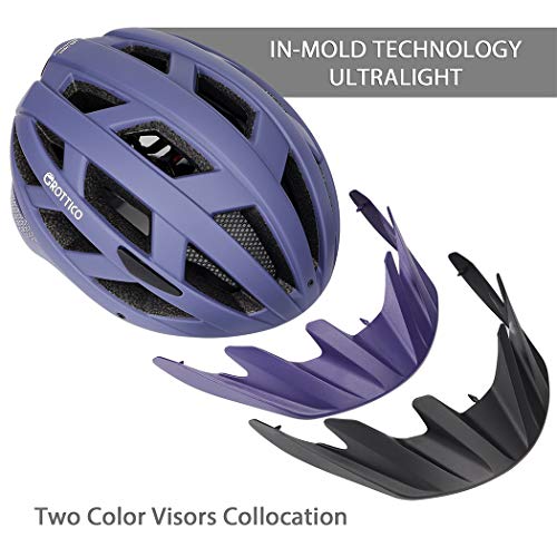 Bike Helmet with Light - Matte Purple, M (55-58cm) - Safe & Lightweight