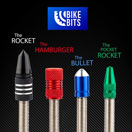 Anodized Aluminum Presta Valve Caps for Bikes - 4 Pack - Rocket Gold