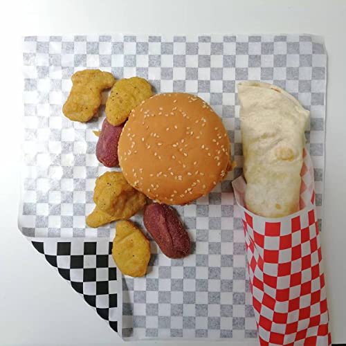100 Sheets Red & White Checkered Deli Paper - 11.5"x11.5"