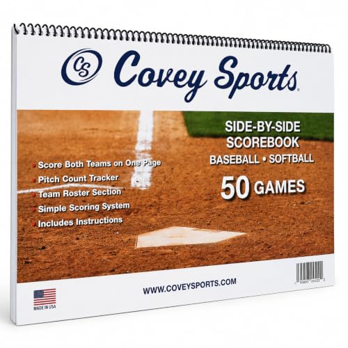 Baseball Softball Scorebook - 50 Game Capacity, Pitch Count Tracker