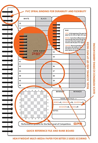 Heavy Duty Chess Scorebook with Rules & 50 Game Records - 5.5" x 8.5"