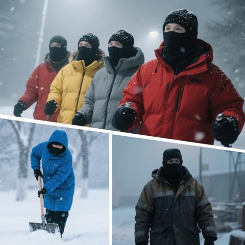 Winter Ski Mask - Thermal Balaclava for Men & Women - Black Fleece