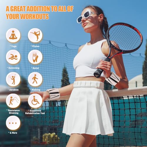 Adjustable Ankle Weights Set - 4 lb Pair (2 lb Each) for Workout, Yoga, Pilates