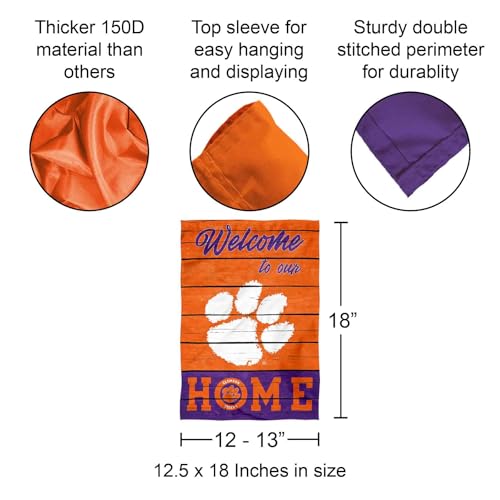 Clemson Tigers Double Sided Garden Yard Flag - Welcome To Our Home Banner