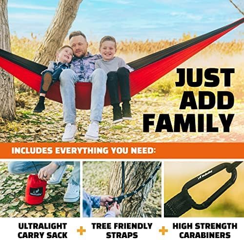 MalloMe Camping Hammock - Portable Outdoor Hammock for Adults & Kids | Heavy-Duty 2-Person Design