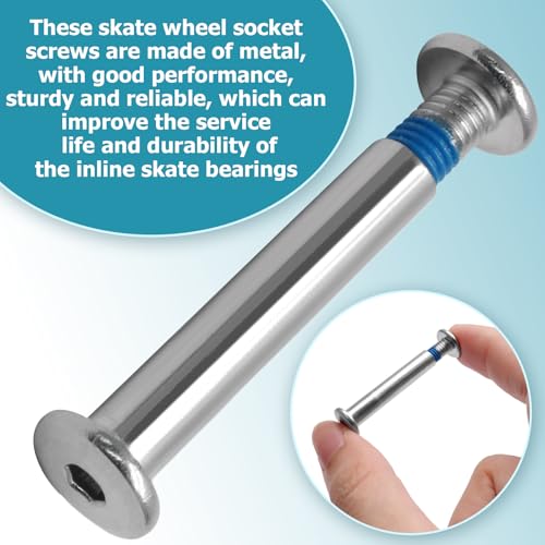 32mm Inline Skate Wheel Replacement Screws - Metal Socket Set - Pack of 5