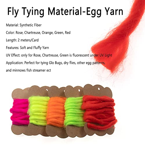 GREATFISHING 5 Colors Synthetic Fibers Egg Yarn Fly Tying Material
