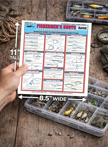 Fishing Knot Tying Chart - Waterproof Quick Reference Guide