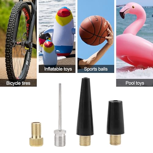 Quacc 4 PCS Universal Ball Pump Needles Bike Inflatable Adapter Set