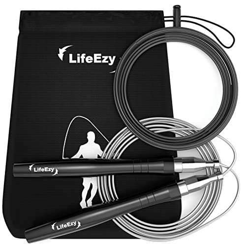 Weighted Jump Rope - High Speed & Tangle-Free - Black