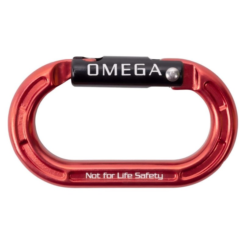 Omega Pacific Micro Raider Aluminum Carabiner - Compact Accessory Connector with Keylock Straightgate, 12g Lightweight Design, 0.5-Inch Gate Opening, Non-PPE Climbing Gear (Red)