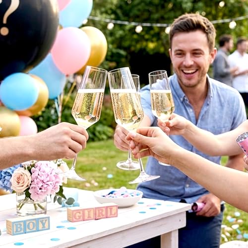 Stella 6-Pack Unbreakable Tritan Champagne Flutes - BPA-Free, Reusable, Dishwasher Safe
