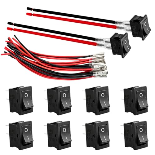 Mini Rocker Switch 2-Pin SPST 12V 20A - 10-Pack