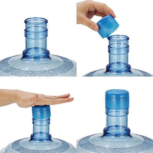 55mm Non-Spill Water Bottle Caps for 3 and 5 Gallon Jugs - 5 Pack