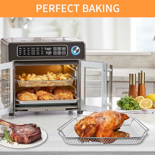GCQ Air Fryer Basket for Emeril Lagasse Everyday 360 & 26 QT, 12.5''x10.2'' Steel Replacement Racks