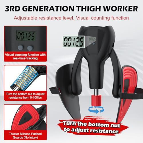 Adjustable Resistance Thigh Trainer - 0-100 lbs for Pelvic Floor & Kegel Exercises
