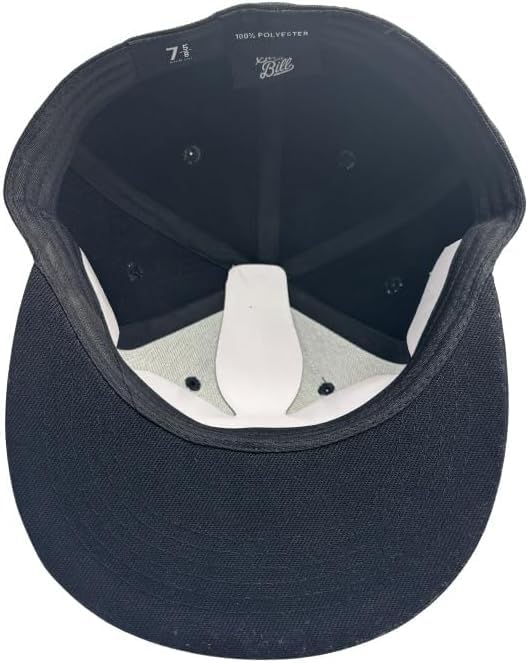 Stitch and Bill Premium Fitted Flat Brim Baseball Cap 7 3/4 Black