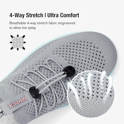 KOLILI Women's Water Shoes - Aqua Gray, Arch Support, Ideal for Water Sports & Travel