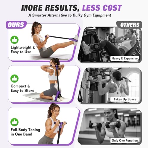Purple Large Resistance Pedal Bands for Full Body Workout & Physical Therapy