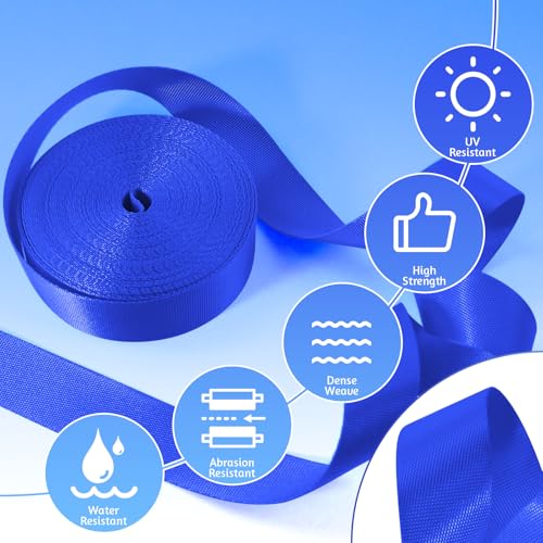 YOGHAVRS 1 Inch Nylon Webbing Straps - 12 Rolls, 3.3 Yards per Color, DIY, Outdoor & Indoor Use