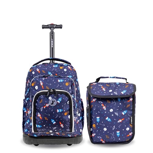 Multicolor Kids Rolling Backpack & Lunch Bag Set with Wheels - School & Travel