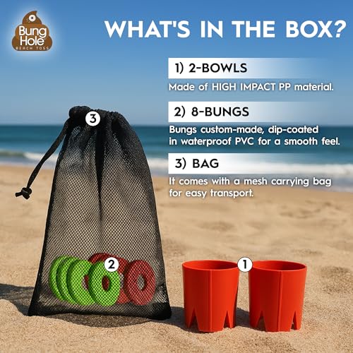 Portable Beach Ring Toss Game Set - Lightweight Outdoor Lawn Game for Beach, Backyard & Travel