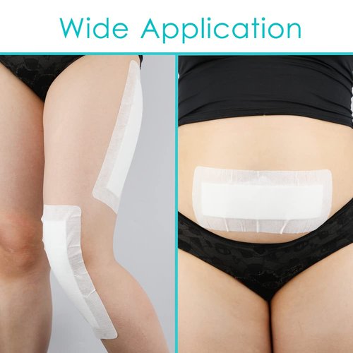 Extra Long Adhesive Island Dressing 10 Pcs, 4"x14" Knee Replacement Surgery Gauze Bandages Wound Breathable Bordered Hip Surgery Back Incision Post Surgical Recovery Individually Wrapped