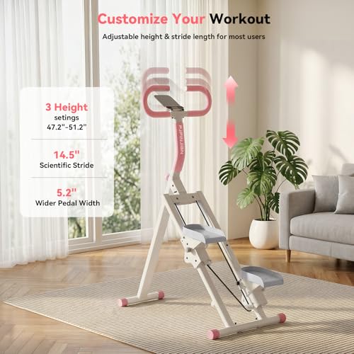 Folding Vertical Stair Stepper Machine - Pink | Full Body Workout