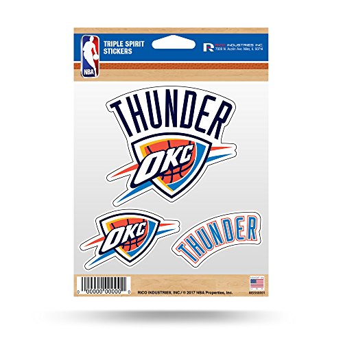 Oklahoma City Thunder Triple Spirit Sticker Sheet - 5x7 Decals