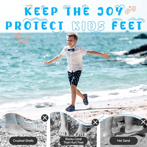Toddler Kids Quick Dry Non-Slip Swim Water Shoes - Ocean Black 10.5-11.5