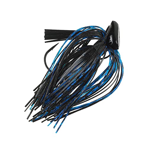 Flat Top Finesse Jig 3/8 Oz - Fishing Bait with Premium Skirt - Black/Blue