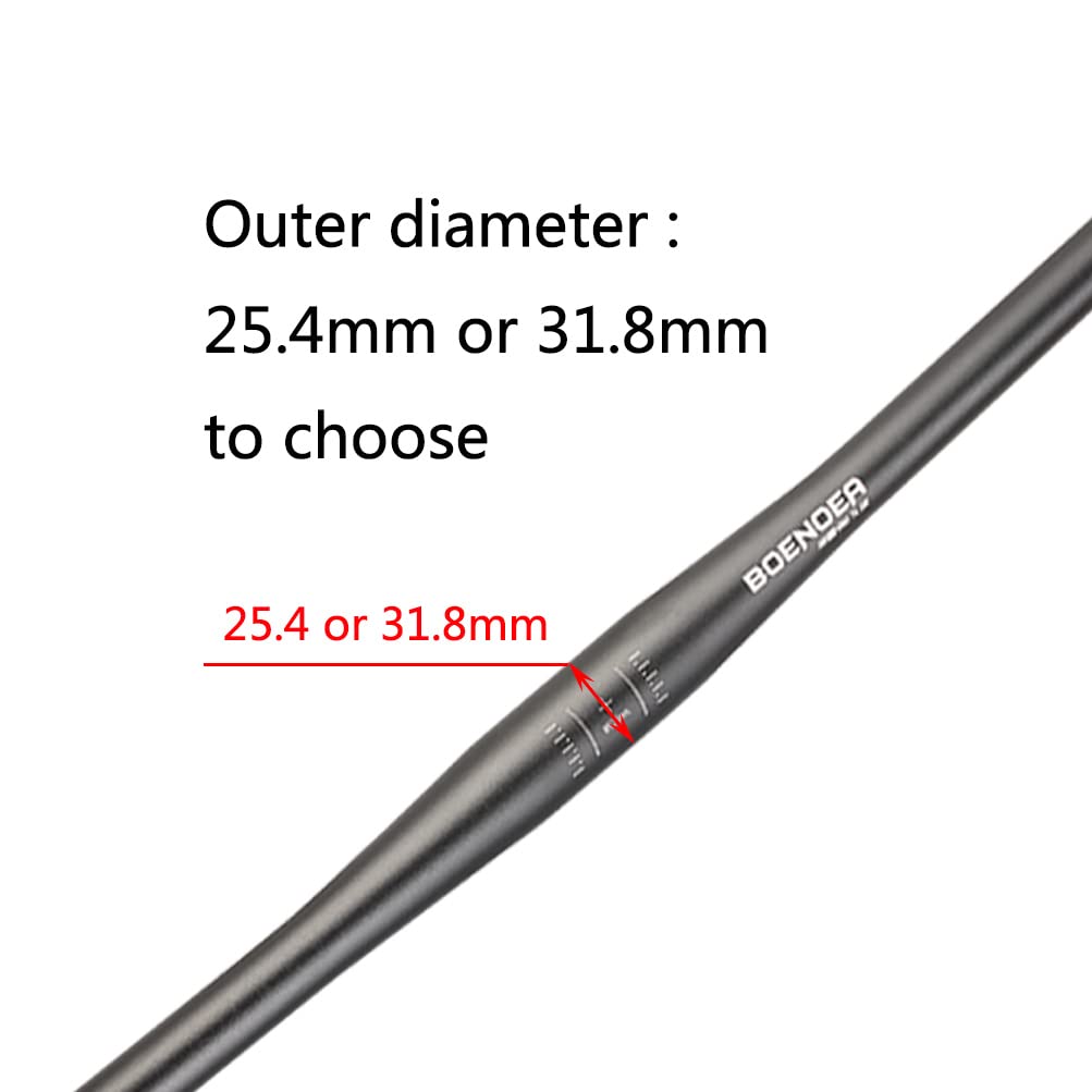 Boenoea Bike Riser Handlebar 25.4/31.8mm Length 620mm Aluminum Alloy Riser Bar(50mm 90mm 120mm), Black