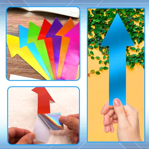 8-Inch Arrow Floor Decal Stickers - 46 Pack Waterproof Multicolor