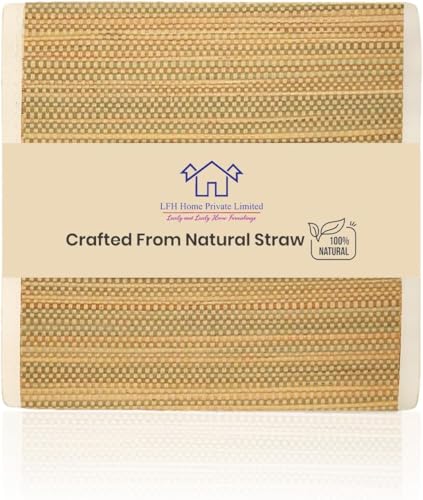 White Handmade Straw Yoga Mat for Exercise & Fitness - 72x24 Inch Eco-Friendly Reversible