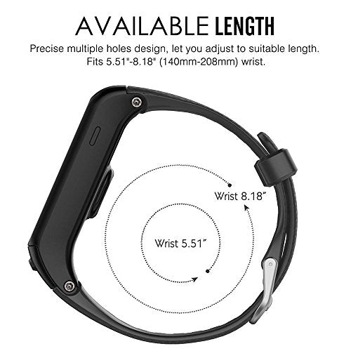 Soft Silicone Replacement Band for Garmin Vivoactive HR - Black