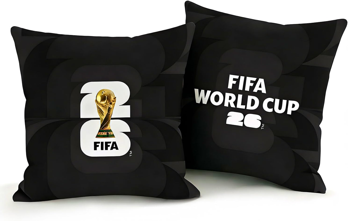 MESUCA FIFA World Cup 2026 Trophy Throw Pillow - Plush 18x18 Inch Cushion for Home Decor | Perfect Gift for Soccer Fans