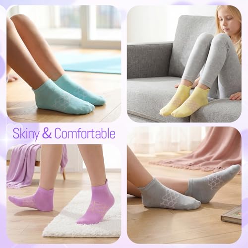 6 Pairs Girls Athletic Ankle Socks - Low Cut Cotton