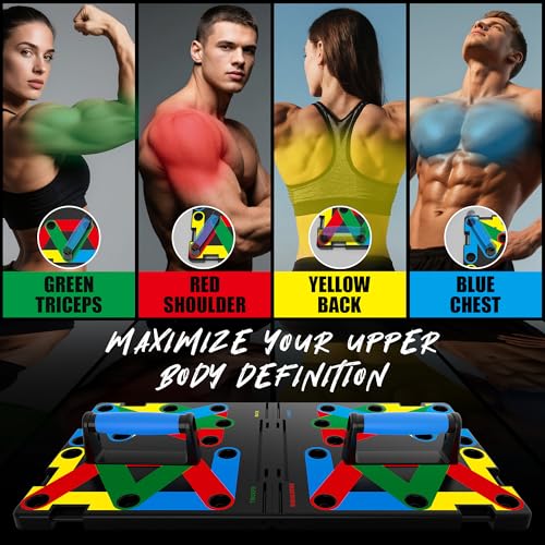 IUT Foldable 30-in-1 Push Up Board for Men, Black M11 Portable Workout Equipment