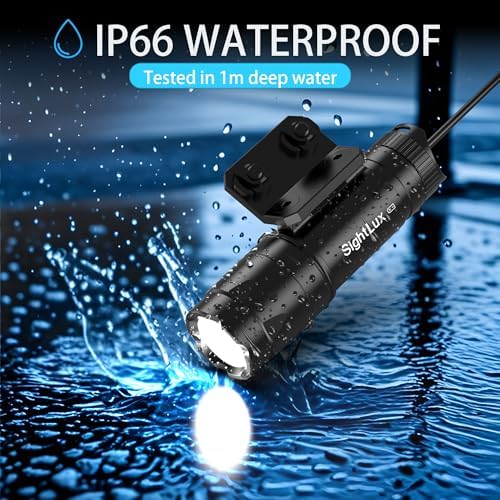 Light Laser Combo for Rifle - 1000 Lumens LED Tactical Weapon Light with Remote Pressure Switch, USB C Rechargeable Gun AR Flashlight with Charger for Hunting Shooting, Alumium