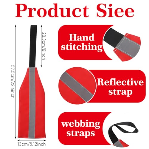 Reflective Red Kayak Safety Flags - 2 Pcs High Visibility