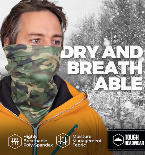 Balaclava Ski Mask - Breathable Windproof Face Cover - One Size Green Camo