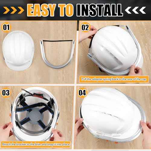 Zonon 3 Pcs Aluminum Face Shield Adapter for Grinding Cutting Cap Style Hard Hat Safety Face Mask Shield Visor Bracket (White)