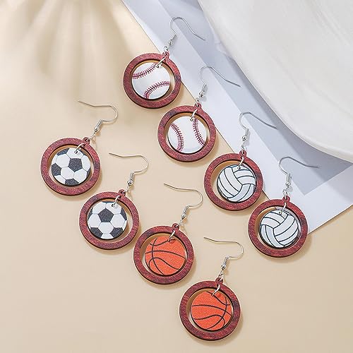 Basketball Dangle Earrings - Cute Sport Ball Jewelry for Women and Fans