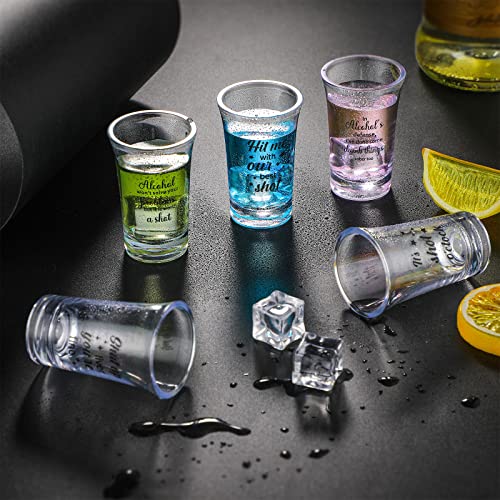 Skyley 24 Pack Funny Acrylic Shot Glasses for Parties, Reusable and Durable