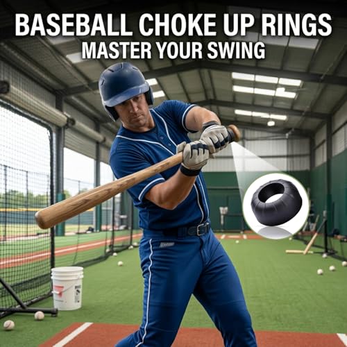 Baseball Bat Grip Choke Up Rings - 6 Pack Black